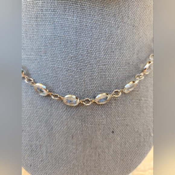 Swarovski Crystal Silver Chain Necklace - Picture 2 of 4